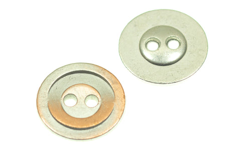 Metallknopf mit Wappenmotiv in Silber mit 2-Loch-Befestigung in 20–23 mm