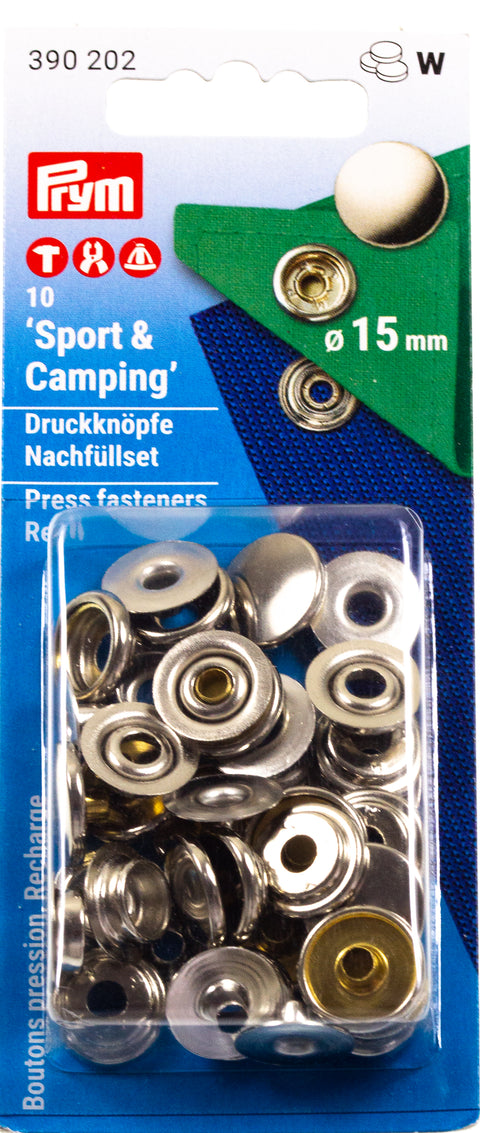 Druckknöpfe Nachfüllset Sport u.Camping Silber 15mm