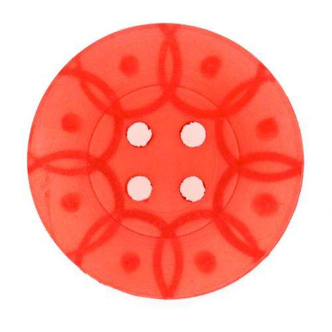 Knopf mit gefrästem Muster rot KRO-36
