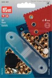 Ösen Gold 4mm 50 Stk mit Werkz.