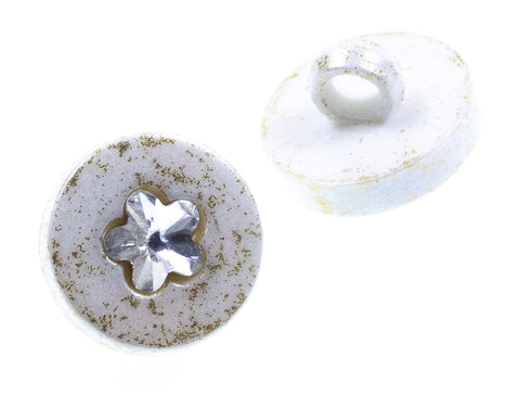 Blusen Knöpfe mit Strass Blümchen bl-70-creme-gold