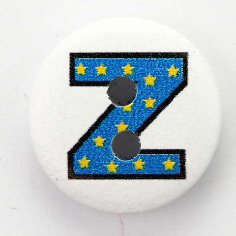 Weiß/Bunt Holzknopf mit 2-Loch-Befestigung HK-41-Z