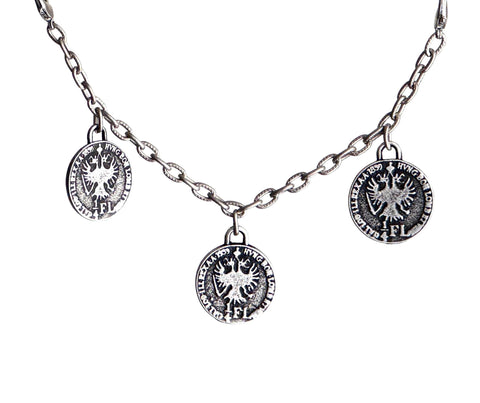 Charivari TA‑245S mit 1/4-FL-Münzen – rustikaler Trachtenschmuck für Dirndl, Mieder und Oktoberfest-Outfits