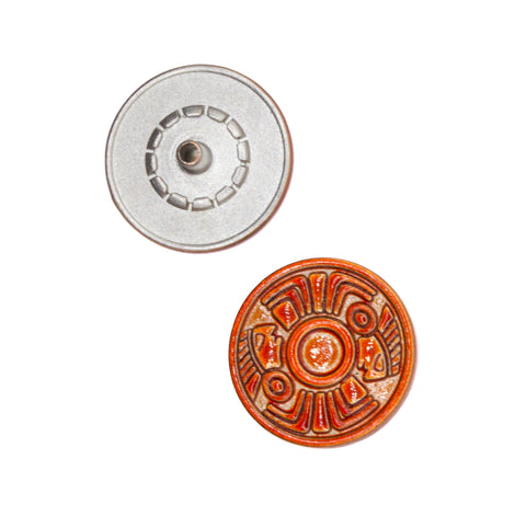 Druckknöpfe Orange Ethno-Muster 18 + 20 mm NK-56
