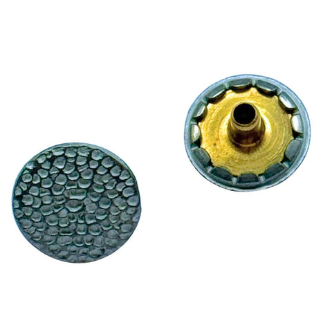 Grauer Druckknopf NK-90 in Hammerschlag-Optik – ideal für DIY-Näharbeiten und sportliche Kleidung