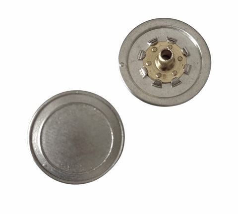 Klassische Druckknöpfe, Druckknopf silber leicht gewölbt mit Rand NK-33