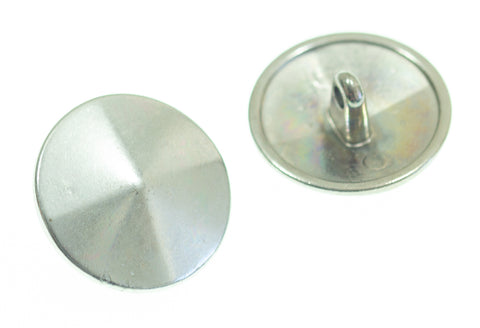 Metallknopf mit Facettenoptik in Silber mit Öse-Befestigung in 15–23 mm