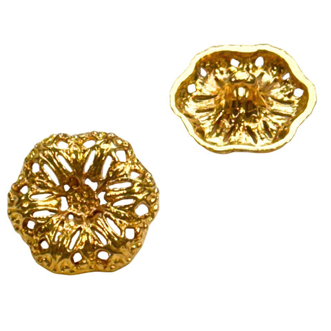 Goldener Trachtenknopf in durchbrochener Blütenform, Ø 23 mm – leicht, elegant & perfekt für Trachtenmode und kreative DIY-Projekte
