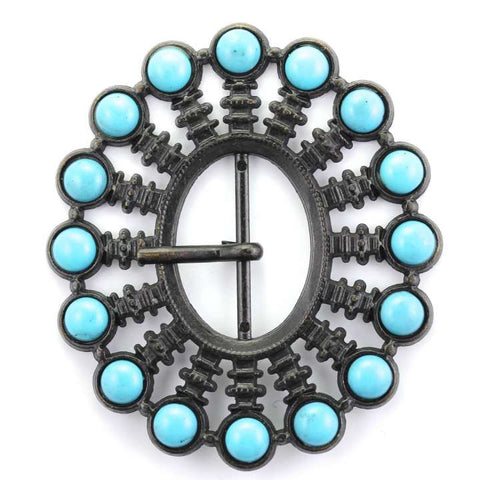 Gürtelschnalle mit Perlen SM-54-schwarz-perle