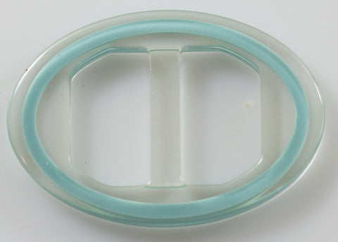 Gürtelschnalle Oval S-28-transp.-türkis
