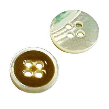 Echter Perlmuttknopf Natur in Creme/Natur/Braun mit 4-Loch-Befestigung