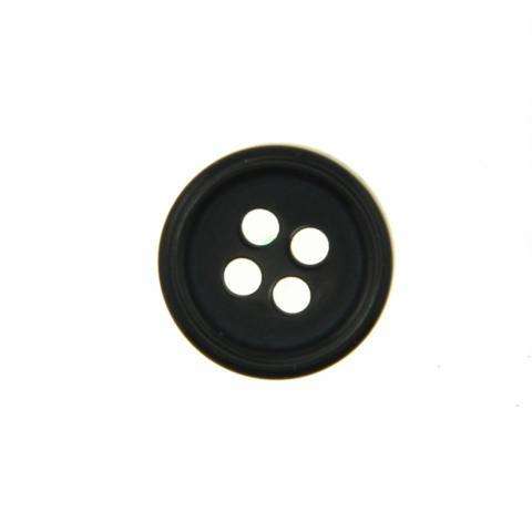 Klassische 4-Loch Hemdknöpfe mit Rand Serie Hemd-180 schwarz