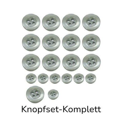 Hemdknöpfe Set Komplett Grau kaufen – 4-Loch Ersatzknöpfe in verschiedenen Größen für Hemden, Blusen und DIY Nähprojekte