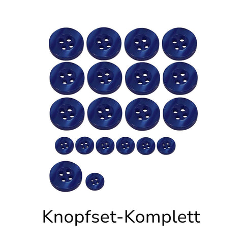 Hemdknöpfe Set Komplett dunkel Blau kaufen – 4-Loch Ersatzknöpfe in verschiedenen Größen für Hemden, Blusen und DIY Nähprojekte