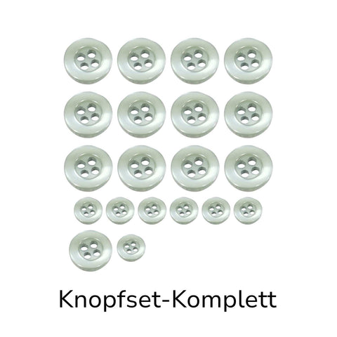 Hemdknöpfe Set Komplett hellgrau kaufen – 4-Loch Ersatzknöpfe in verschiedenen Größen für Hemden, Blusen und DIY Nähprojekte