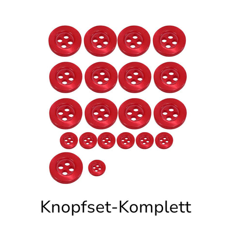 Hemdknöpfe Set Slim rot kaufen – 4-Loch Ersatzknöpfe in 11 oder 12 mm Größen für Hemden, Blusen und DIY Nähprojekte