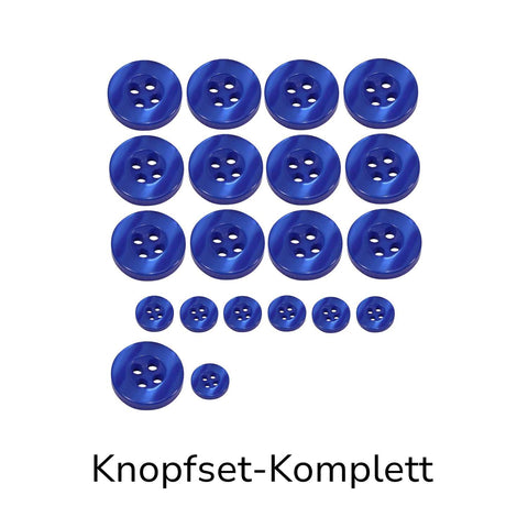 Hemdknöpfe Set Komplett Royal Blau kaufen – 4-Loch Ersatzknöpfe in verschiedenen Größen für Hemden, Blusen und DIY Nähprojekte