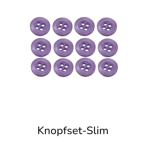 Hemdknöpfe Set Slim Lila kaufen – 4-Loch Ersatzknöpfe in 11 oder 12 mm Größen für Hemden, Blusen und DIY Nähprojekte