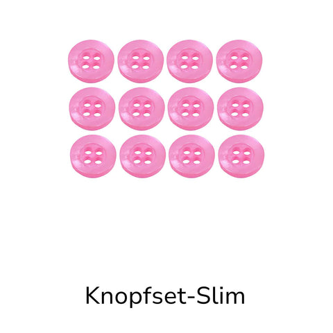 Hemdknöpfe Set Slim rosa kaufen – 4-Loch Ersatzknöpfe in 11 oder 12 mm Größen für Hemden, Blusen und DIY Nähprojekte