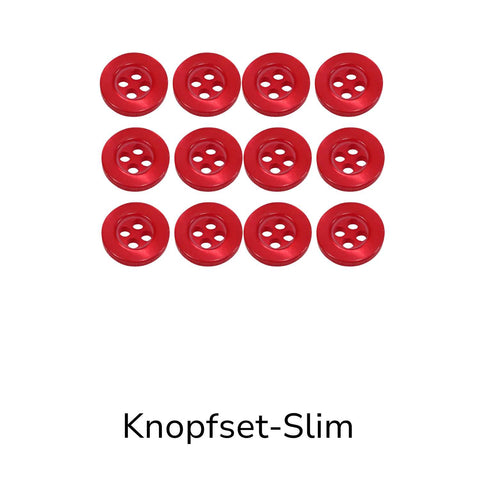 Hemdknöpfe Set Slim rot kaufen – 4-Loch Ersatzknöpfe in 11 oder 12 mm Größen für Hemden, Blusen und DIY Nähprojekte