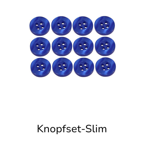 Hemdknöpfe Set Slim royal Blau kaufen – 4-Loch Ersatzknöpfe in 11 oder 12 mm Größen für Hemden, Blusen und DIY Nähprojekte