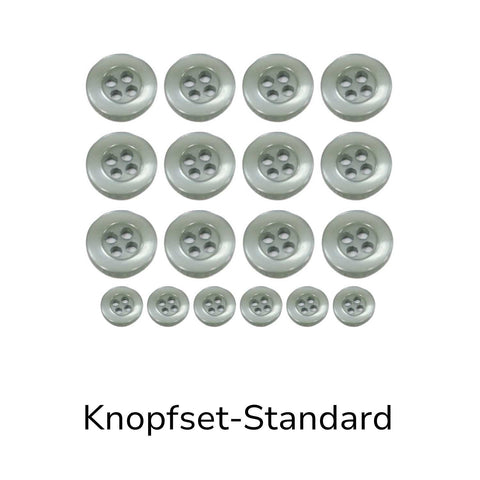 Hemdknöpfe Set Standard Grau kaufen – 4-Loch Ersatzknöpfe in verschiedenen Größen für Hemden, Blusen und DIY Nähprojekte