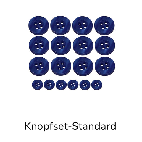Hemdknöpfe Set Standard dunkel Blau kaufen – 4-Loch Ersatzknöpfe in verschiedenen Größen für Hemden, Blusen und DIY Nähprojekte