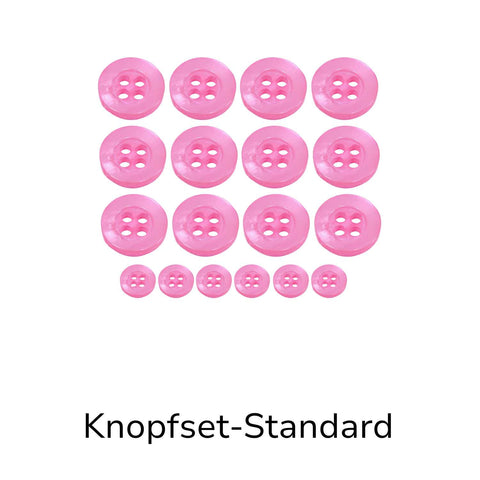 Hemdknöpfe Set Standard rosa kaufen – 4-Loch Ersatzknöpfe in verschiedenen Größen für Hemden, Blusen und DIY Nähprojekte