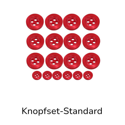 Hemdknöpfe Set Standard rot kaufen – 4-Loch Ersatzknöpfe in verschiedenen Größen für Hemden, Blusen und DIY Nähprojekte