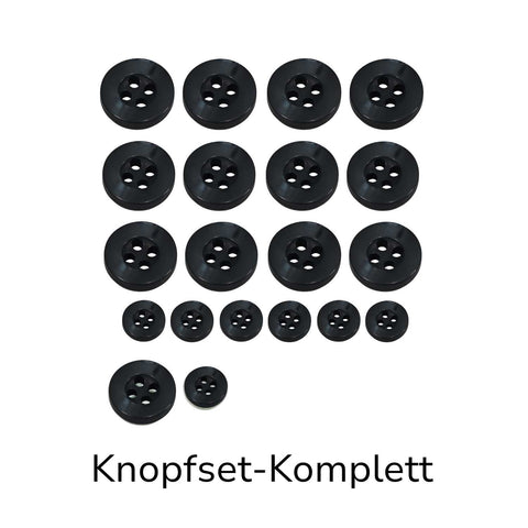Hemdknöpfe Set Komplett schwarz kaufen – 4-Loch Ersatzknöpfe in verschiedenen Größen für Hemden, Blusen und DIY Nähprojekte