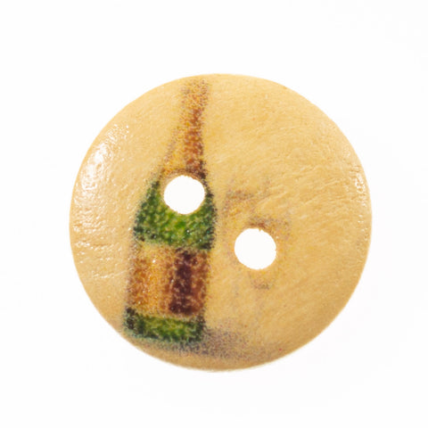 Creme/Natur Holzknopf mit 2-Loch-Befestigung HK-136-16