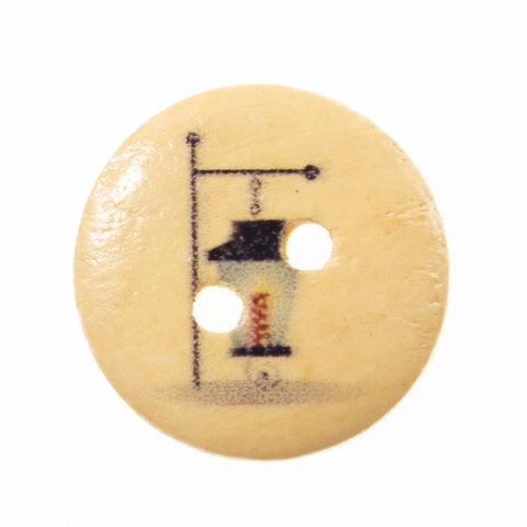 Creme/Natur Holzknopf mit 2-Loch-Befestigung HK-136-19