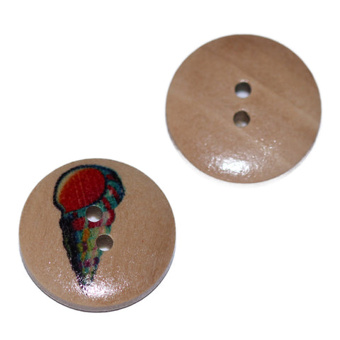 Kinderknopf mit schneckemotiv aus Holz
