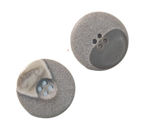 Hornimitat Knopf grau in Stein Optik hell und dunkel Grau