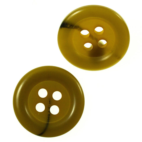 Topaz Hornimitatknopf HI-54 mit 4-Loch als Mantel- und Jackenknopf