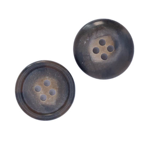 Dunkelbraun Hornimitatknopf HI-100 mit 4-Loch als Blazer- und Sakkoknopf