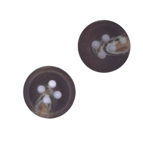 Dunkelbraun Hornimitatknopf HI-101 mit 4-Loch als Blazer- und Sakkoknopf