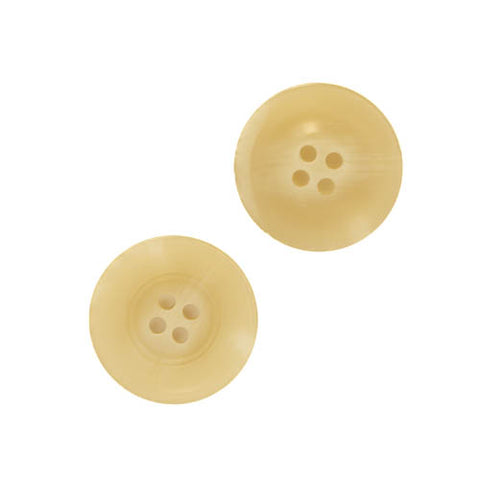 Beige Hornimitatknopf HI-93 mit  als Mantel- und Jackenknopf