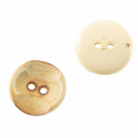 Beige Hornimitatknopf mit 2-Loch-Befestigung HK-139-BEIGE