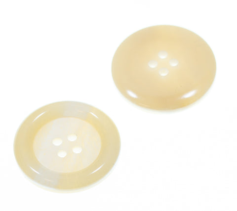 Creme-Natur Hornimitatknopf HI-67 mit 4-Loch als Mantel- und Jackenknopf