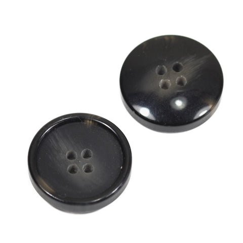 Anthrazit Hornimitatknopf HI-83 mit 4-Loch als Blazer- und Sakkoknopf