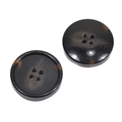 Dunkelbraun Hornimitatknopf HI-83 mit 4-Loch als Blazer- und Sakkoknopf