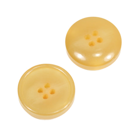 Gelb Hornimitatknopf HI-83 mit 4-Loch als Blazer- und Sakkoknopf