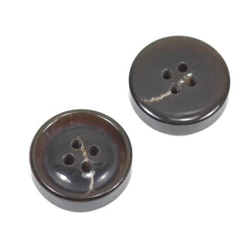 Dunkelbraun Hornimitatknopf HI-84 mit 4-Loch als Blazer- und Sakkoknopf
