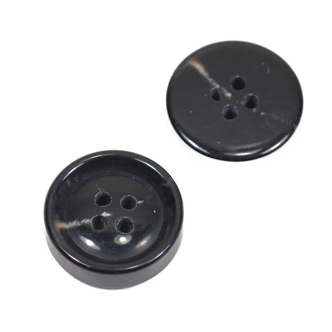 Schwarz Hornimitatknopf HI-84 mit 4-Loch als Blazer- und Sakkoknopf