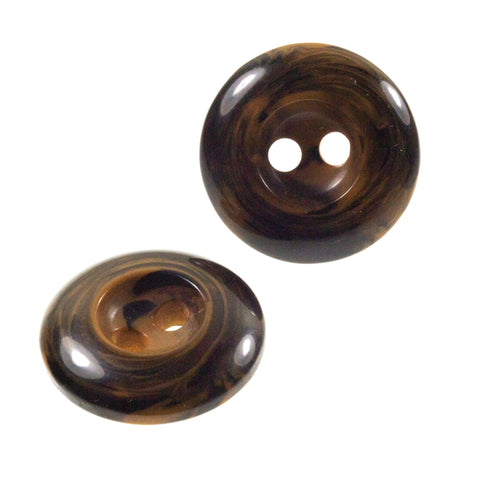Topaz Hornimitatknopf HI-60 mit 2-Loch als Mantelknopf