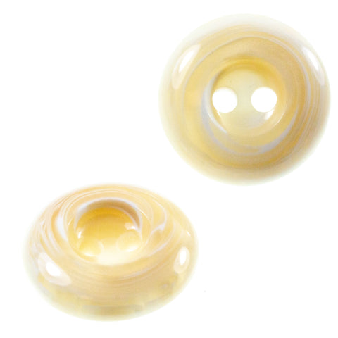 Creme-Natur Hornimitatknopf HI-60 mit 2-Loch als Mantel- und Jackenknopf