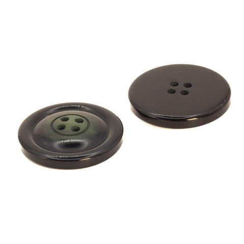 Grau Hornimitatknopf HI-55 mit 4-Loch als Mantelknopf