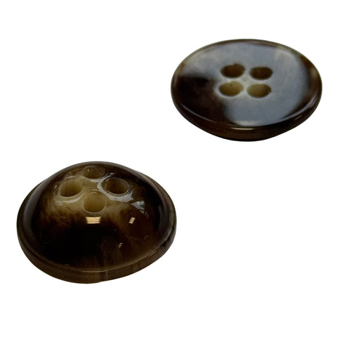 Braun Hornimitatknopf KM-59 mit 4-Loch als Blazer- und Sakkoknopf