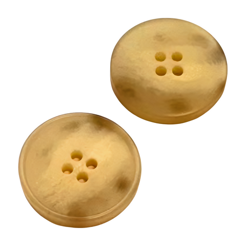 Beige Hornimitatknopf HI-124 mit 4-Loch als Mantel- und Jackenknopf